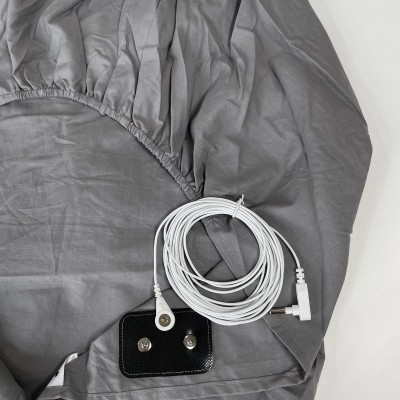 Spannbettlaken mit Erdung, leitfähiges, geerdetes Bettlaken aus Silberfaser, Anti-ESD-Strahlungssicher, elektrostatisch - 6 Akti Spannbettlaken mit Erdung, leitfähiges, geerdetes Bettlaken aus Silberfaser, Anti-ESD-Strahlungssicher, elektrostatisch - 6 Akti